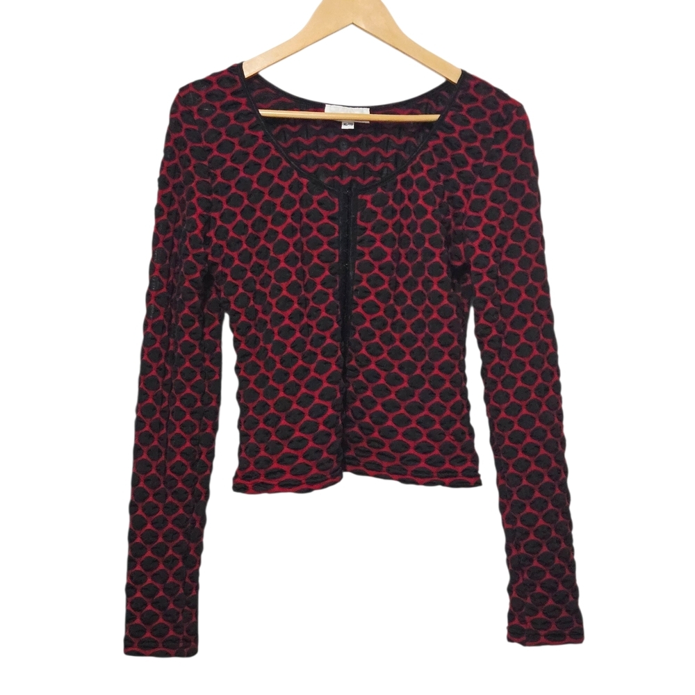 X:S Clothing Textured Stylish Stretchy  Red and Black Women Top XL